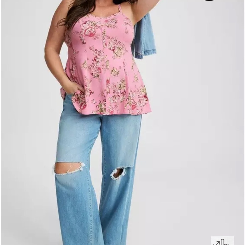 Floral Pink Women's Top - Picture 2 of 3